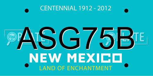 ASG75B New Mexico License Plate