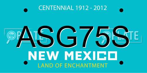 ASG75S New Mexico License Plate