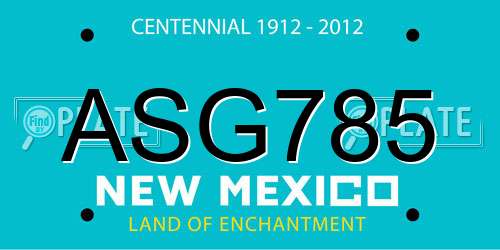 ASG785 New Mexico License Plate