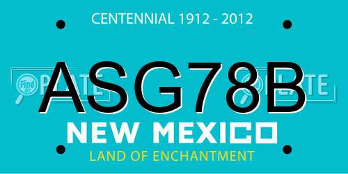 ASG78B New Mexico License Plate