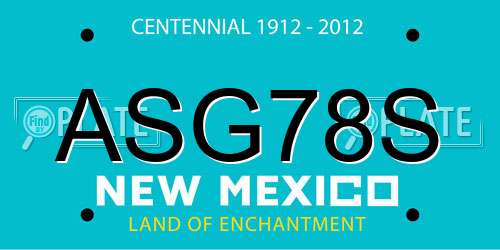 ASG78S New Mexico License Plate