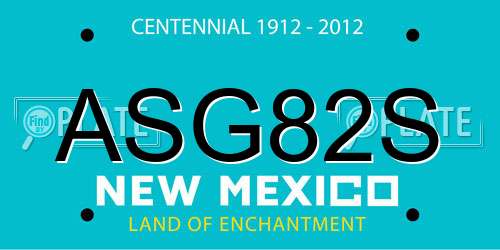 ASG82S New Mexico License Plate