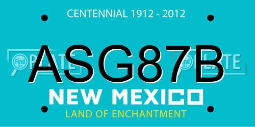 ASG87B New Mexico License Plate