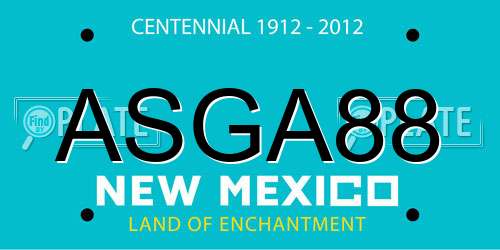 ASGA88 New Mexico License Plate