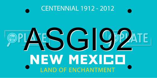 ASGI92 New Mexico License Plate