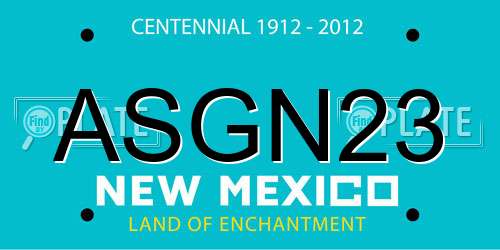 ASGN23 New Mexico License Plate