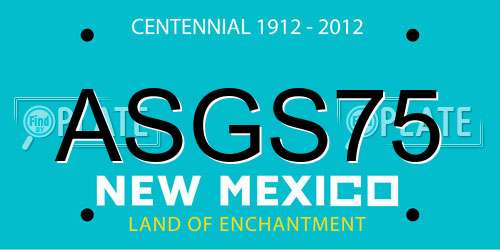 ASGS75 New Mexico License Plate