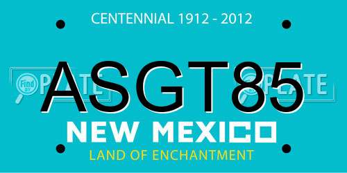 ASGT85 New Mexico License Plate