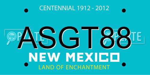 ASGT88 New Mexico License Plate