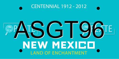 ASGT96 New Mexico License Plate