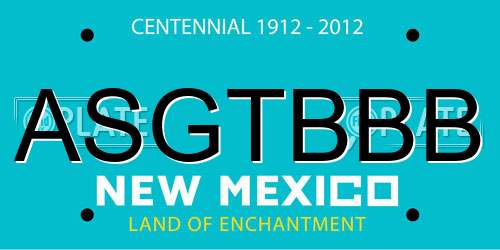 ASGTBBB New Mexico License Plate