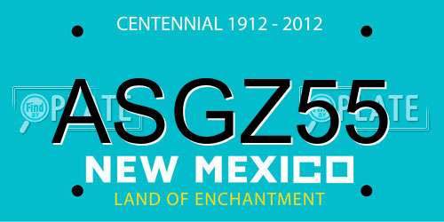 ASGZ55 New Mexico License Plate