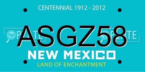 ASGZ58 New Mexico License Plate