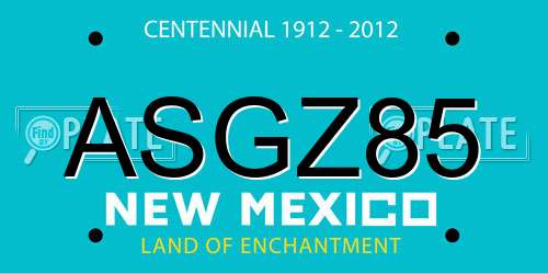 ASGZ85 New Mexico License Plate