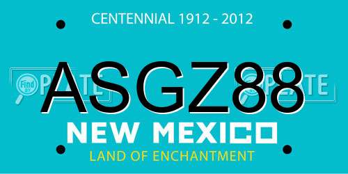 ASGZ88 New Mexico License Plate