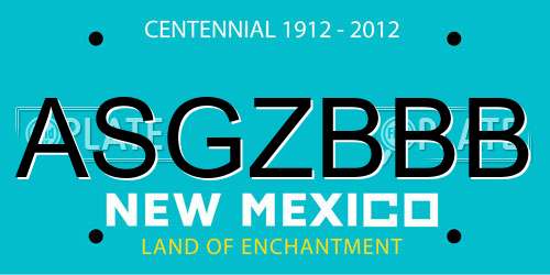 ASGZBBB New Mexico License Plate