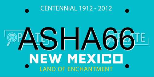 ASHA66 New Mexico License Plate