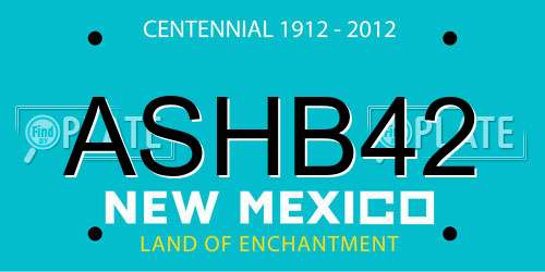 ASHB42 New Mexico License Plate