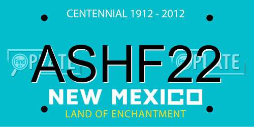 ASHF22 New Mexico License Plate