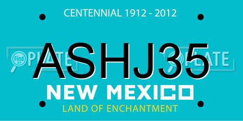 ASHJ35 New Mexico License Plate