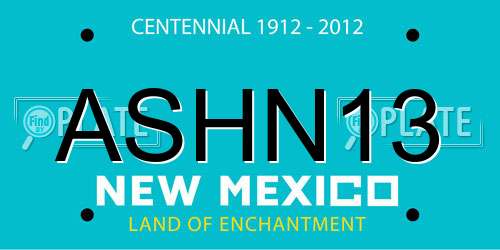 ASHN13 New Mexico License Plate