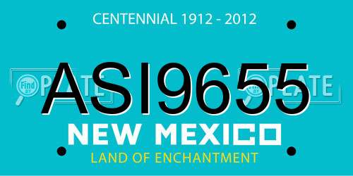 ASI9655 New Mexico License Plate