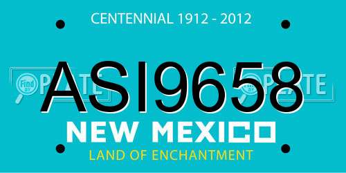 ASI9658 New Mexico License Plate