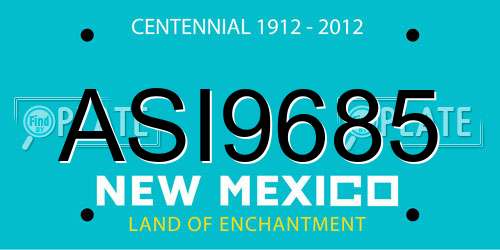 ASI9685 New Mexico License Plate