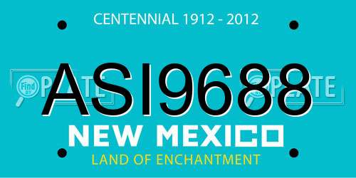 ASI9688 New Mexico License Plate