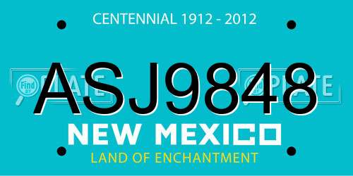 ASJ9848 New Mexico License Plate
