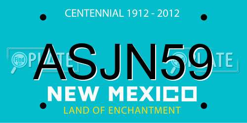ASJN59 New Mexico License Plate