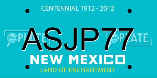 ASJP77 New Mexico License Plate