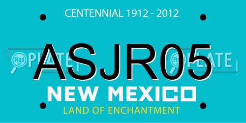 ASJR05 New Mexico License Plate