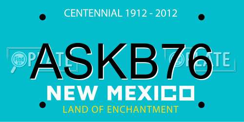 ASKB76 New Mexico License Plate