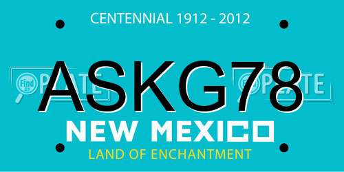 ASKG78 New Mexico License Plate