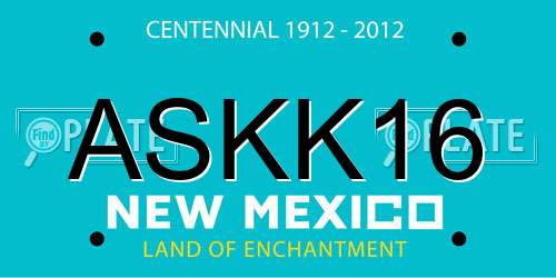 ASKK16 New Mexico License Plate