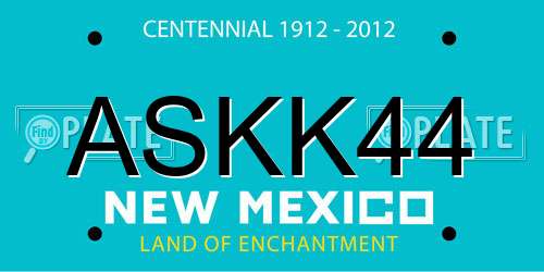 ASKK44 New Mexico License Plate