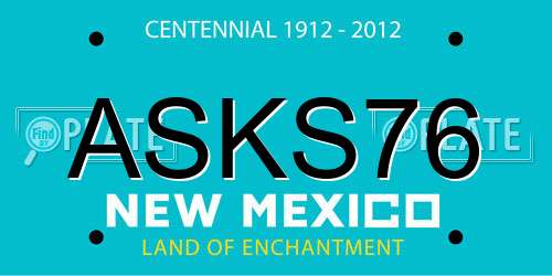 ASKS76 New Mexico License Plate