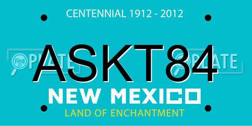 ASKT84 New Mexico License Plate