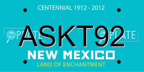 ASKT92 New Mexico License Plate