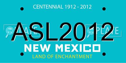 ASL2012 New Mexico License Plate
