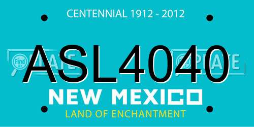 ASL4040 New Mexico License Plate