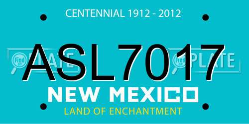 ASL7017 New Mexico License Plate