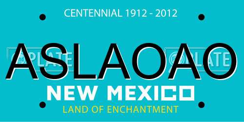 ASLAOAO New Mexico License Plate
