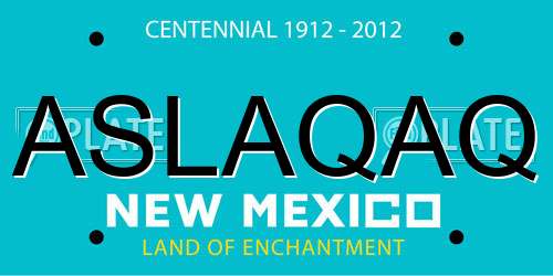 ASLAQAQ New Mexico License Plate