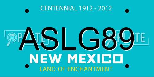 ASLG89 New Mexico License Plate
