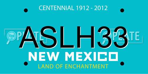 ASLH33 New Mexico License Plate