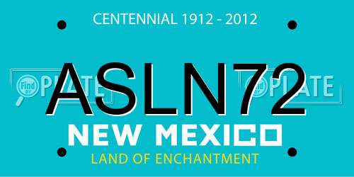 ASLN72 New Mexico License Plate