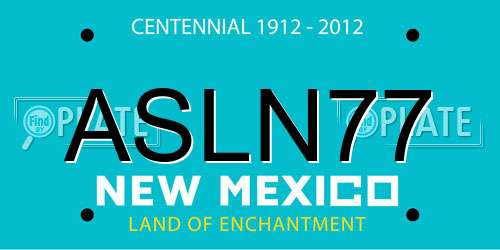 ASLN77 New Mexico License Plate