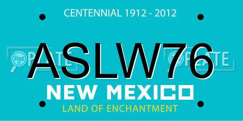 ASLW76 New Mexico License Plate